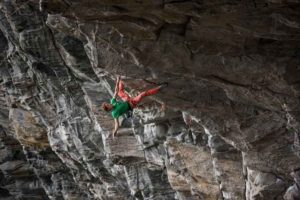 Seb après le crux de la deuxième section de Move - photo R.FOURAU