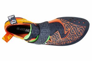 chausson escalade pied droit vue dessus