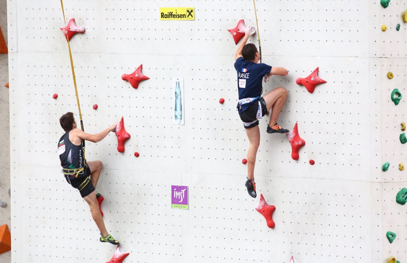 Gaetan Petri en compétion de vitesse sur mur