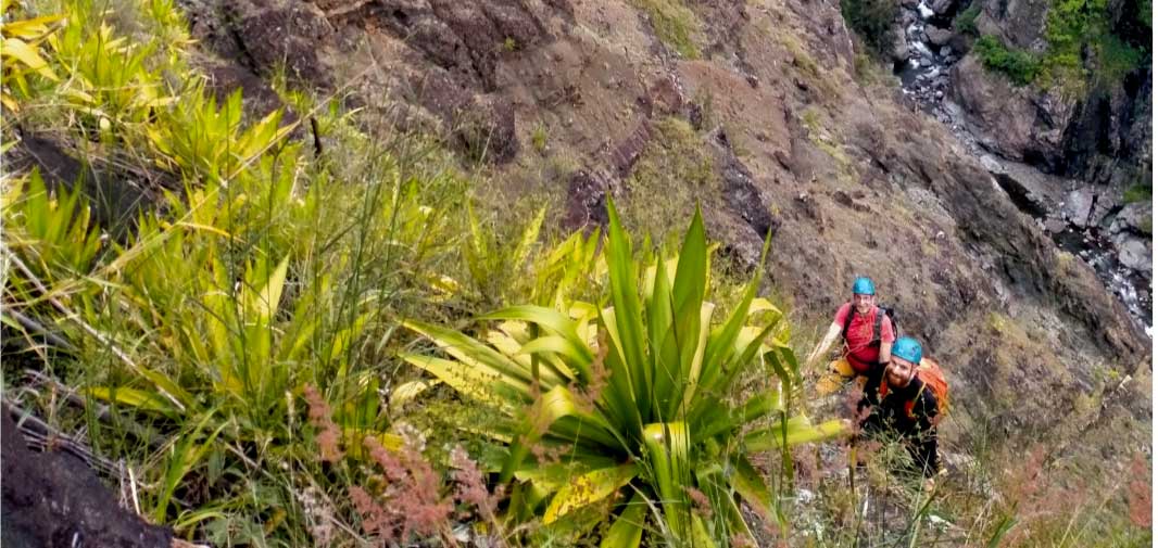 superbe grande voie d'escalade à la reunion