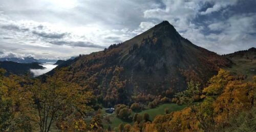 Vue sur le site d'escalade du Foron