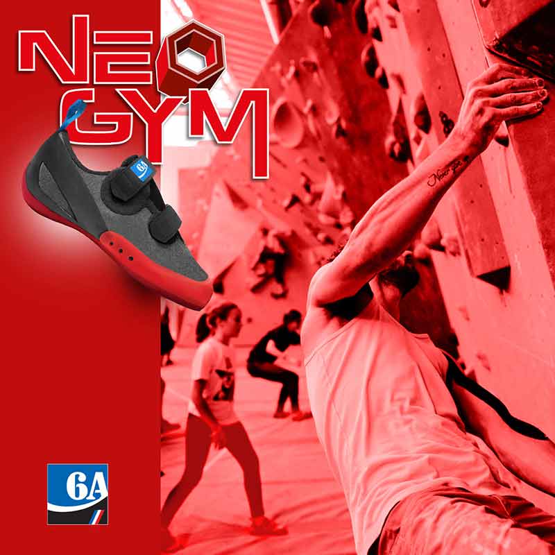 Néo Gym chausson semelle rouge pour mur escalade